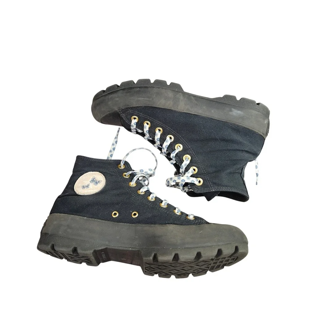 Converse CTAS City Trek Black Floral Laces Boots M 8 L10 Platform Lug Soles